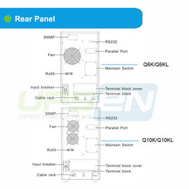 Noodsituatie UPS 220V/230V 6 de Hoge Frequentie KVA/10 van KVA Online UPS met Parallel van N + X-
